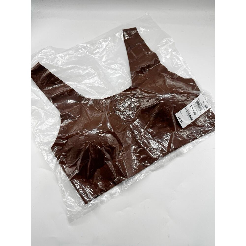 NWT Alfani Laser Cut Seamless Bralette Brown Tshirt Bra Pullover Lined Large